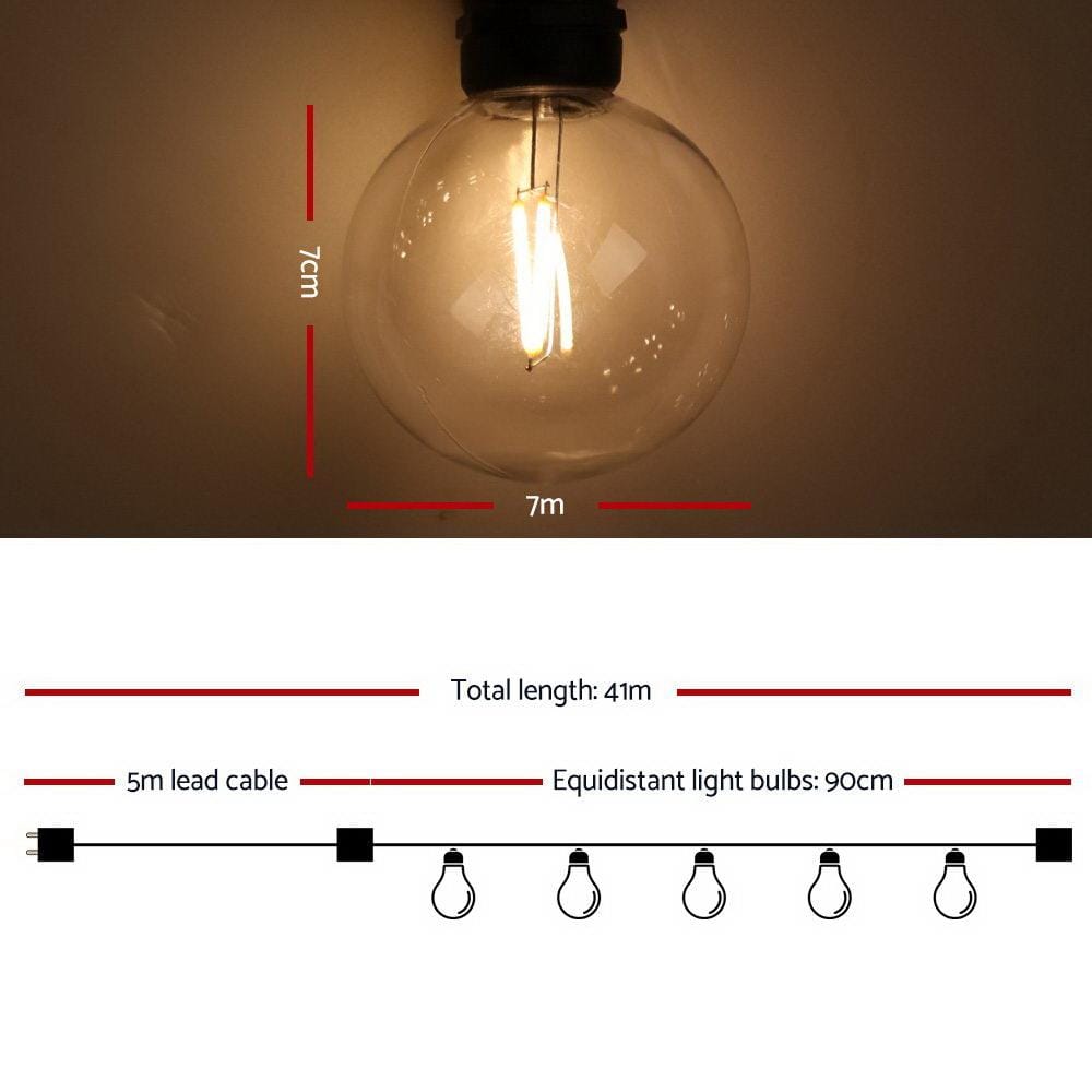 Big Bedding Australia Lamp 41m LED Festoon String Lights 40 Bulbs Kits Wedding Party Christmas G80