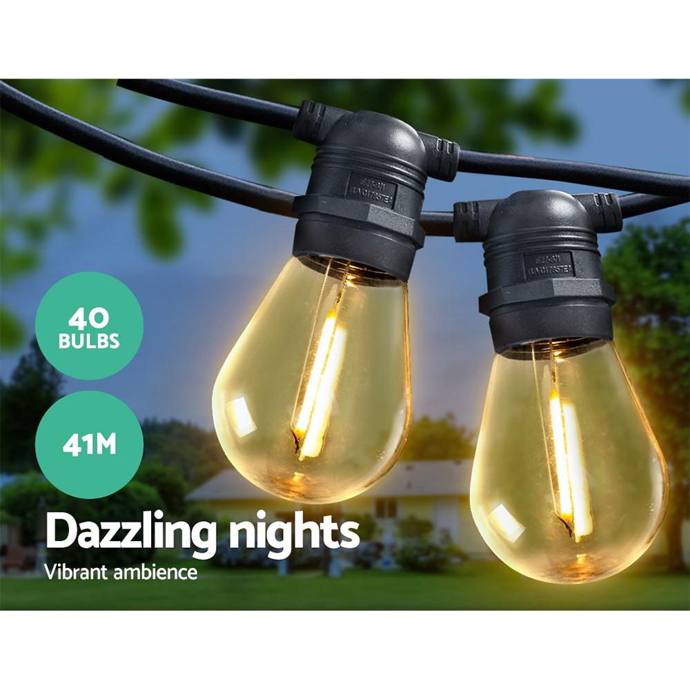 Big Bedding Australia Lamp 41m LED Festoon String Lights 40 Bulbs Kits Wedding Party Christmas S14