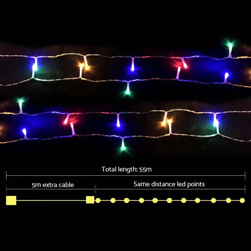 Big Bedding Australia Lamp 50M Christmas String Lights 500LED Multi Colour
