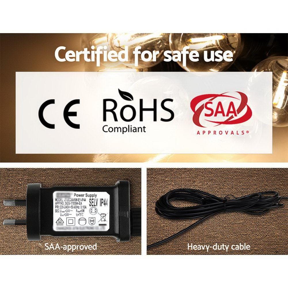 Big Bedding Australia Lamp 50m LED Festoon String Lights 50 Bulbs Kits Wedding Party Christmas G45