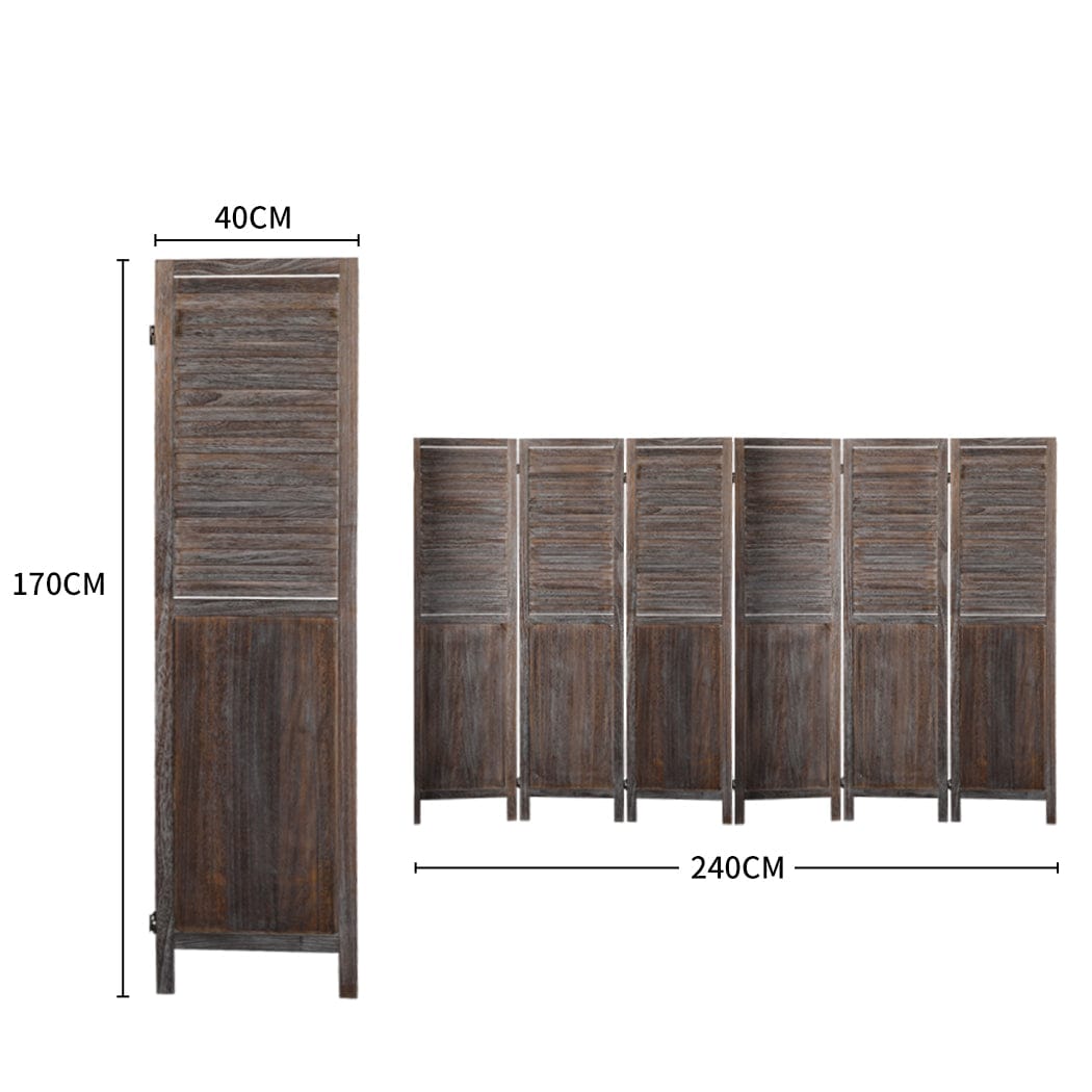 Big Bedding Australia Room Divider 6 Panel Room Divider Folding Screen Privacy Dividers Stand Wood Brown