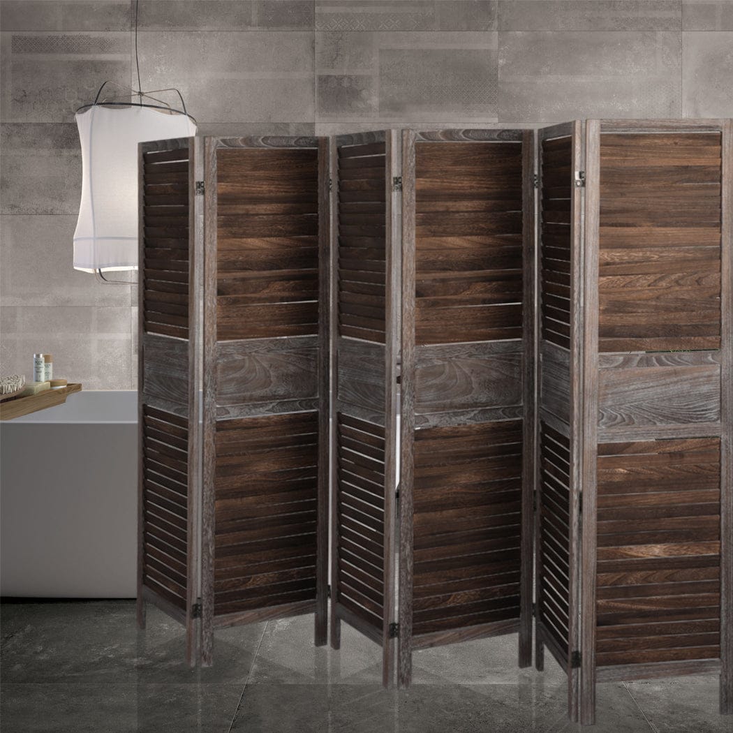 Big Bedding Australia Room Divider 6 Panel Room Divider Folding Screen Privacy Dividers Stand Wood Brown