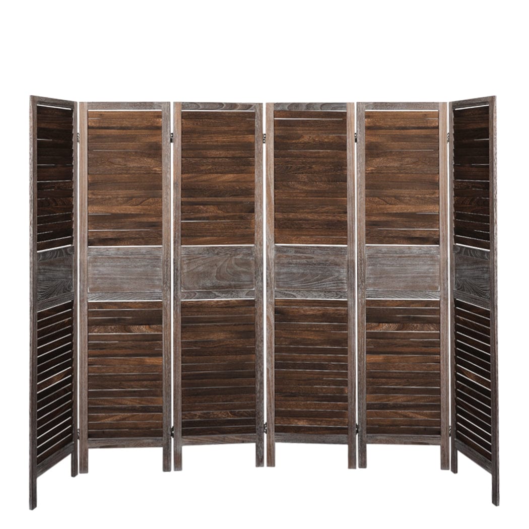 Big Bedding Australia Room Divider 6 Panel Room Divider Folding Screen Privacy Dividers Stand Wood Brown