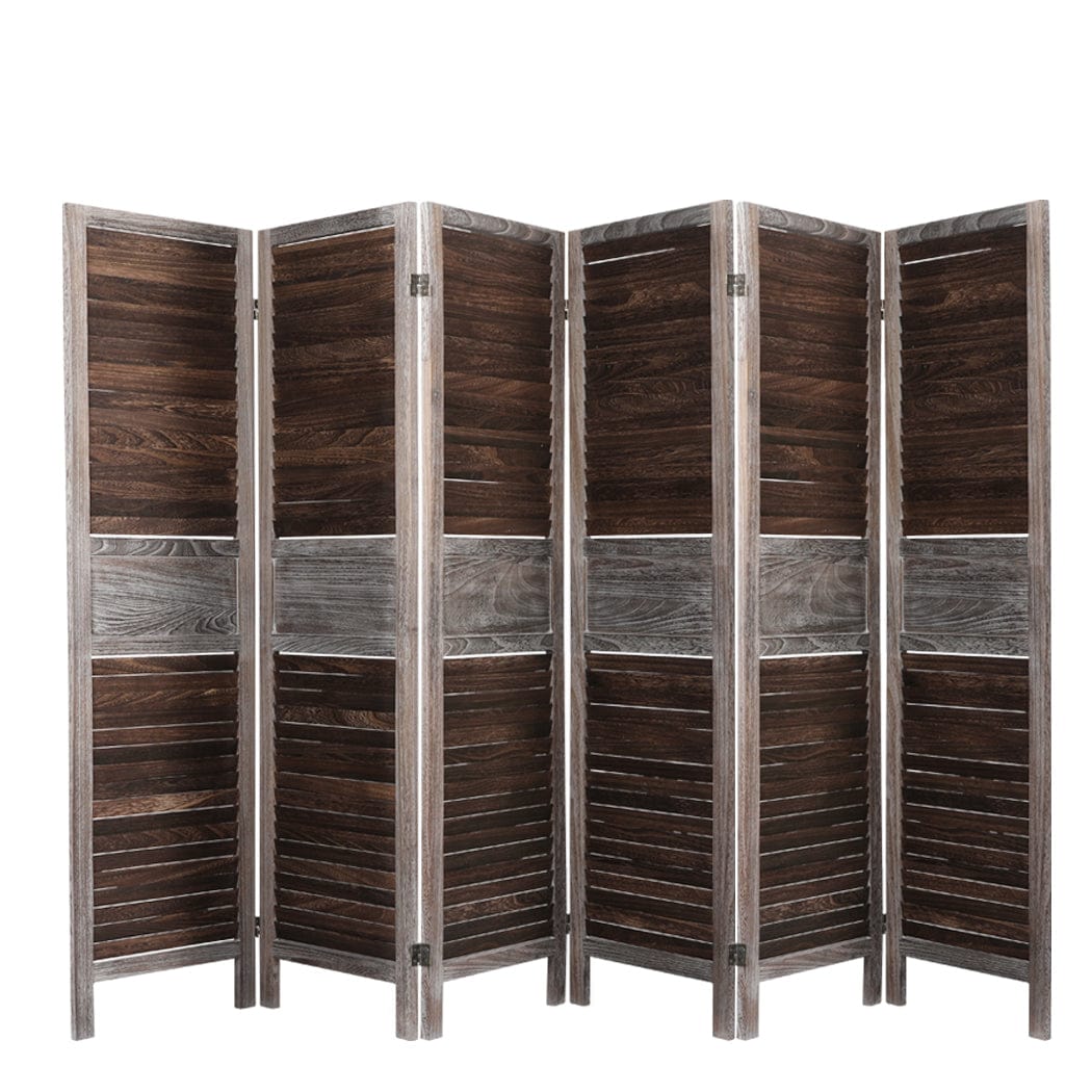 Big Bedding Australia Room Divider 6 Panel Room Divider Folding Screen Privacy Dividers Stand Wood Brown