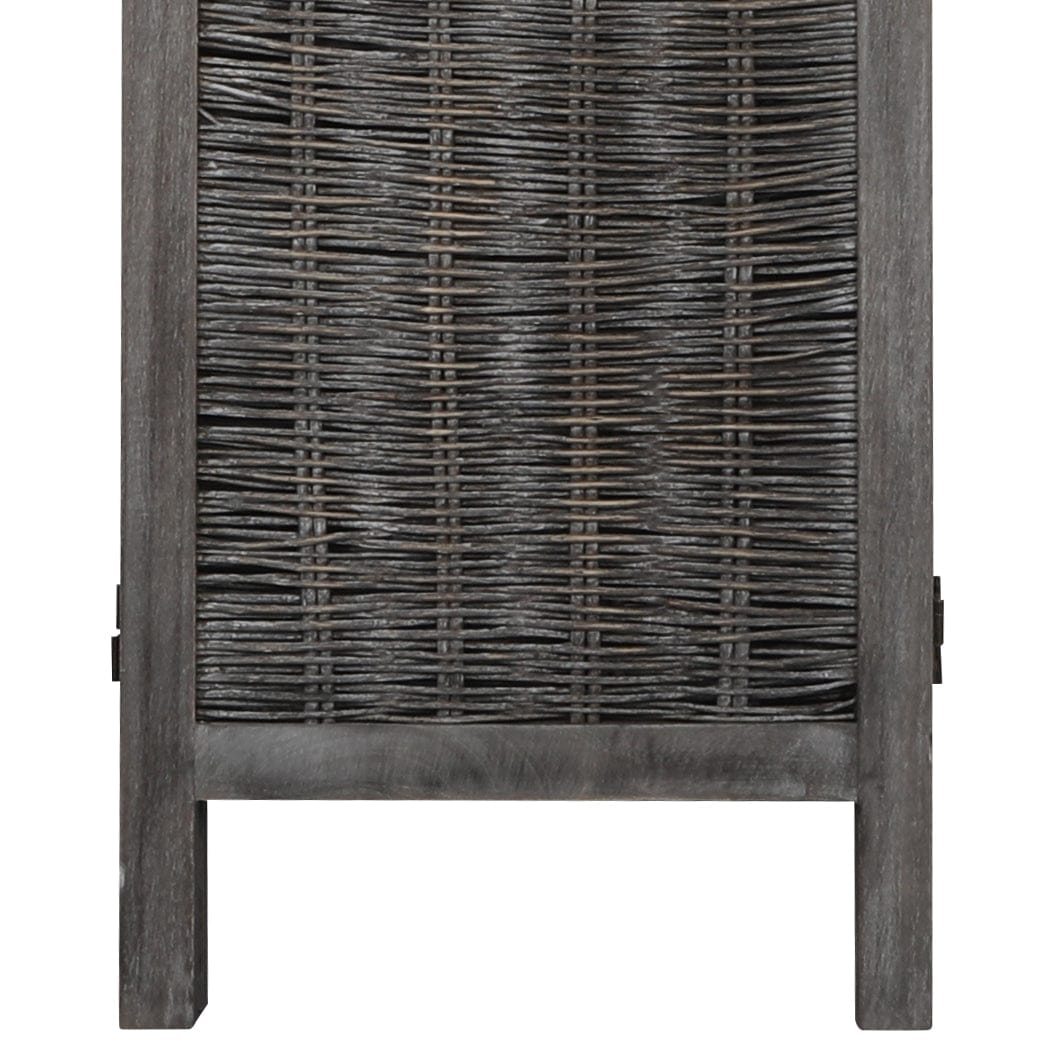Big Bedding Australia Room Divider 6 Panels Room Divider Screen Privacy Rattan Timber Fold Woven Grey