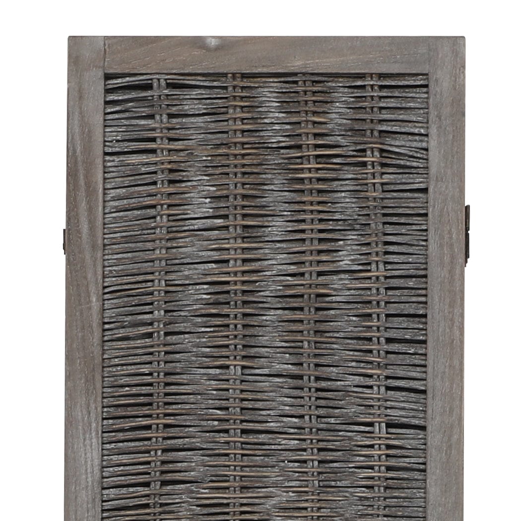 Big Bedding Australia Room Divider 6 Panels Room Divider Screen Privacy Rattan Timber Fold Woven Grey