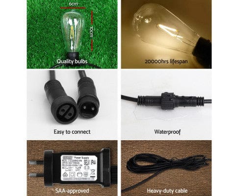 Big Bedding Australia Lamp 60PCS LED Festoon String Lights Wedding Christmas Outdoor