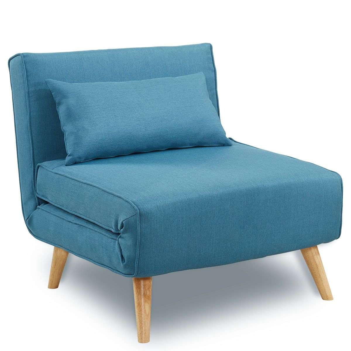 Big Bedding Australia Sofa ADJUSTABLE CORNER SOFA SINGLE SEATER LOUNGE LINEN BED SEAT - BLUE