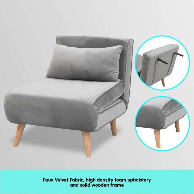 Big Bedding Australia Sofa ADJUSTABLE CORNER SOFA SINGLE SEATER LOUNGE LINEN BED SEAT - LIGHT GREY