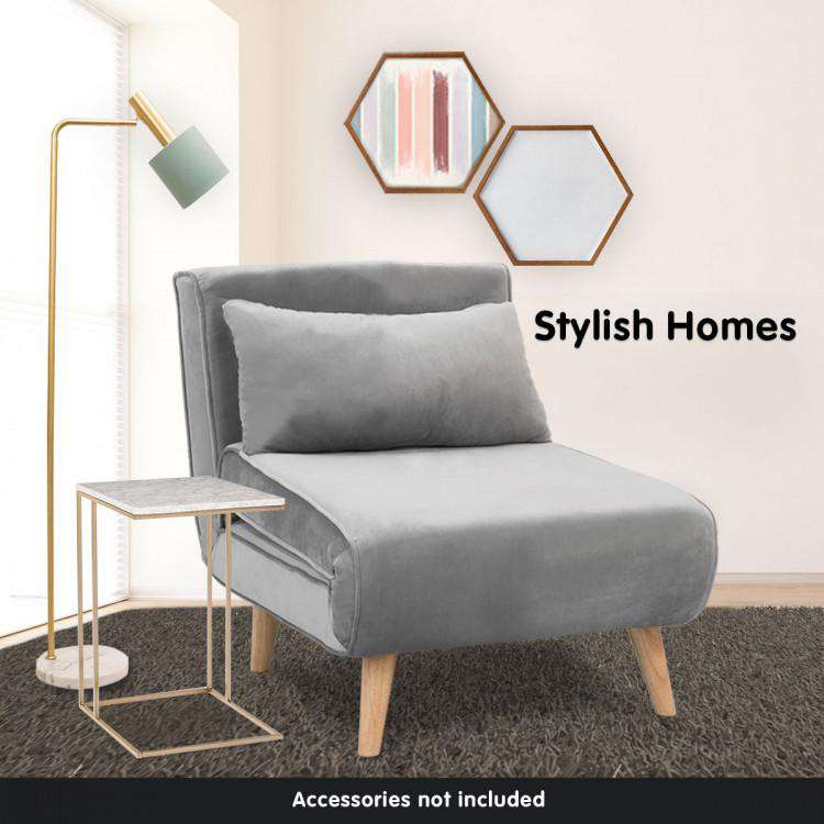 Big Bedding Australia Sofa ADJUSTABLE CORNER SOFA SINGLE SEATER LOUNGE LINEN BED SEAT - LIGHT GREY
