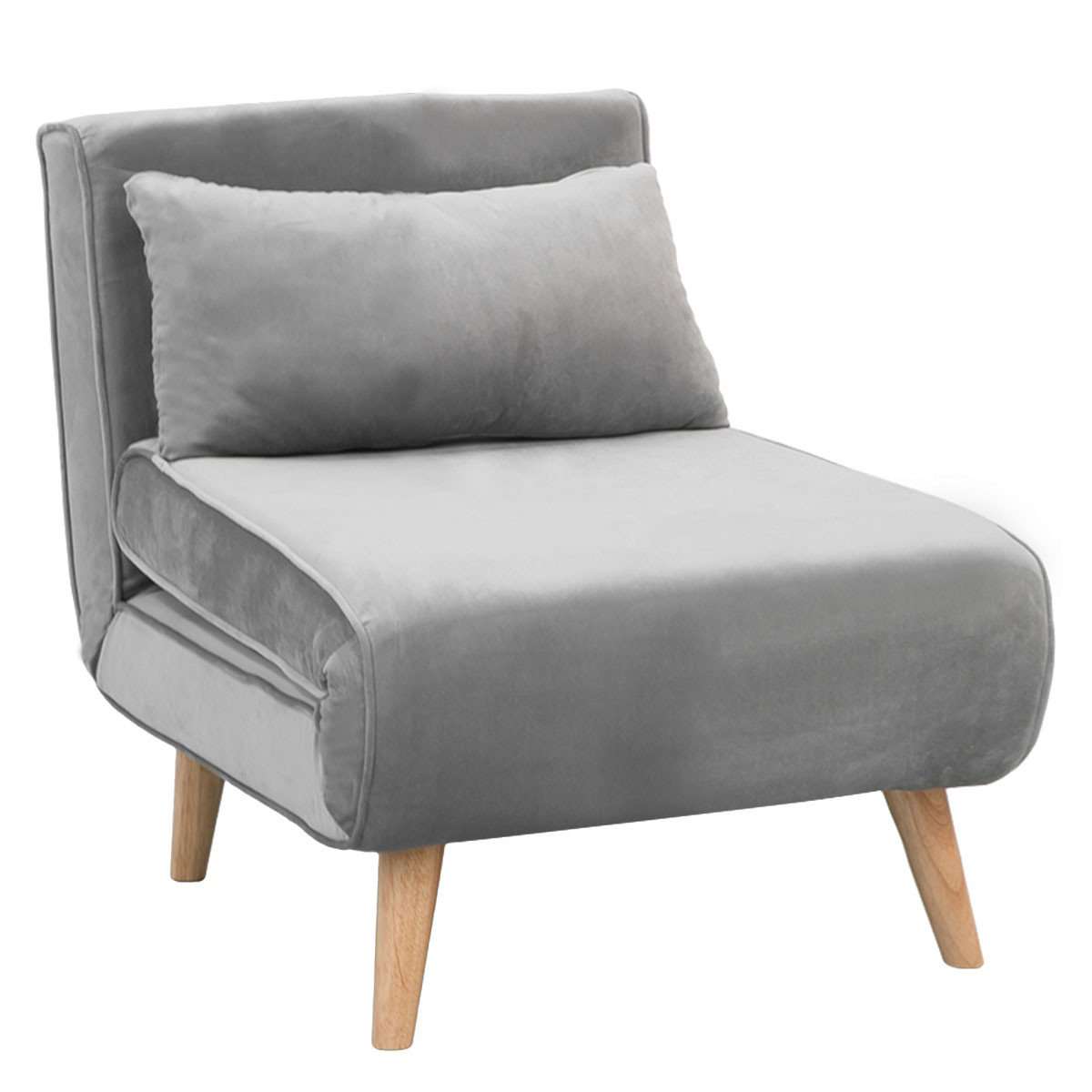Big Bedding Australia Sofa ADJUSTABLE CORNER SOFA SINGLE SEATER LOUNGE LINEN BED SEAT - LIGHT GREY