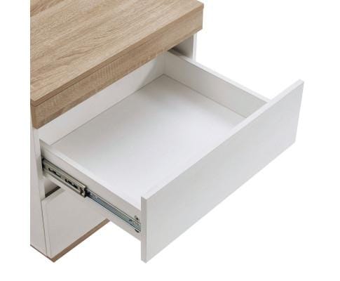 Big Bedding Australia Bedside Table Ashley Coastal White Wooden Bedside Table with Drawers Cabinet