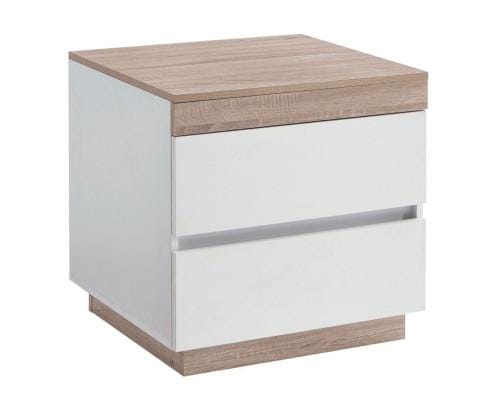 Big Bedding Australia Bedside Table Ashley Coastal White Wooden Bedside Table with Drawers Cabinet