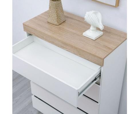 Big Bedding Australia Chest of Drawers Ashley Coastal White Wooden Chest of 5 Drawers Tallboy