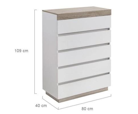 Big Bedding Australia Chest of Drawers Ashley Coastal White Wooden Chest of 5 Drawers Tallboy