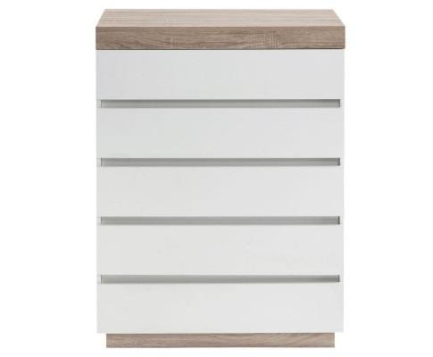 Big Bedding Australia Chest of Drawers Ashley Coastal White Wooden Chest of 5 Drawers Tallboy