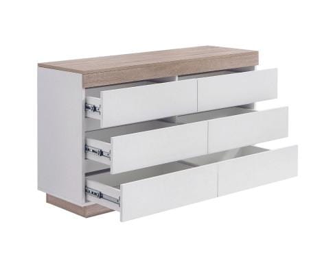 Big Bedding Australia Chest of Drawers Ashley Coastal White Wooden Chest of 6 Drawers Cabinet