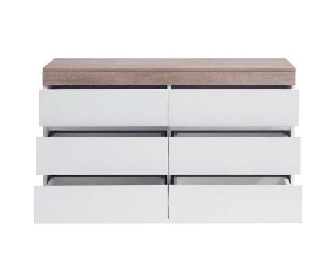 Big Bedding Australia Chest of Drawers Ashley Coastal White Wooden Chest of 6 Drawers Cabinet