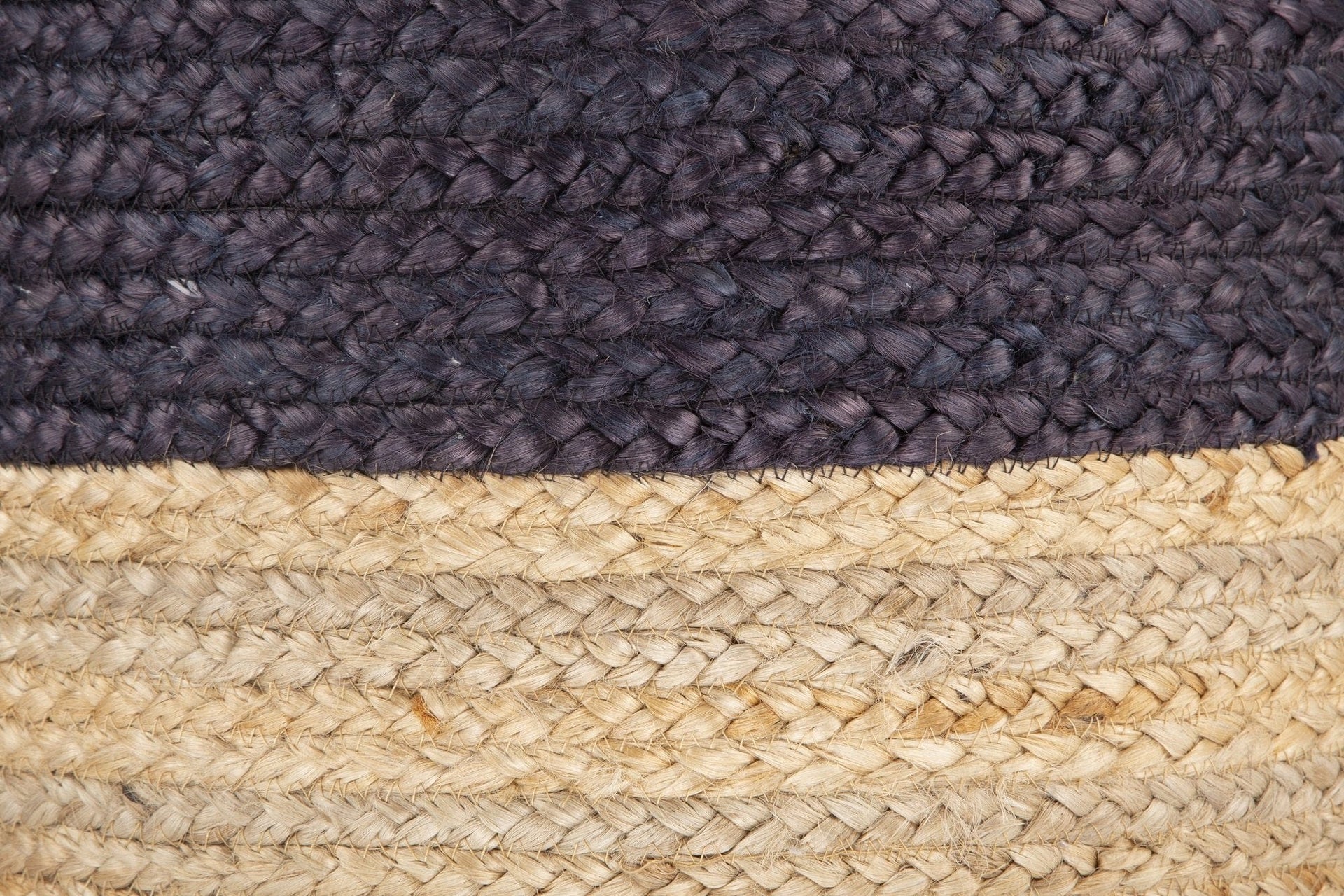 Big Bedding Australia Pouf Ava Dual Color Jute Pouf NAT/ Blue