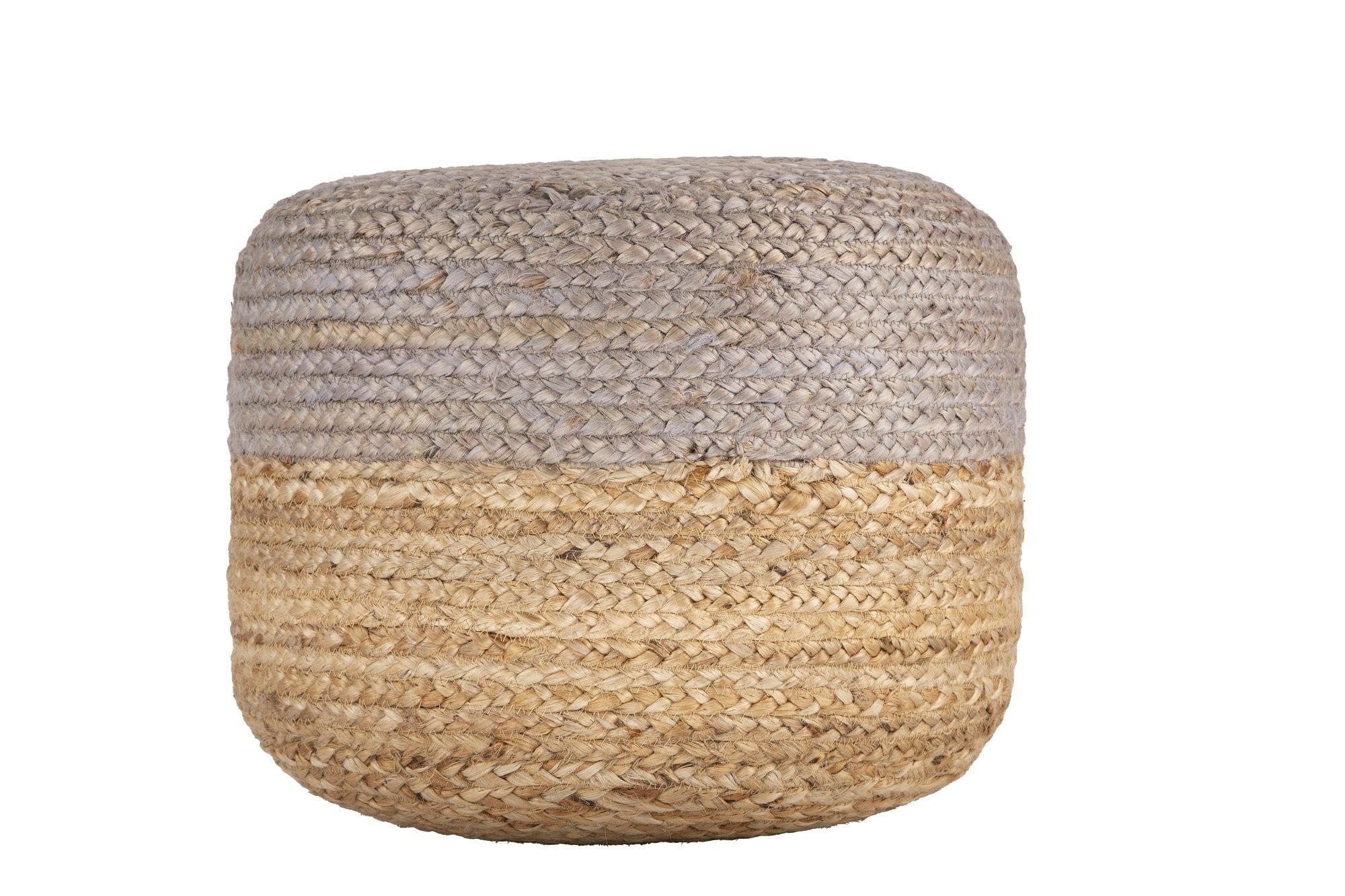 Big Bedding Australia Pouf Ava Dual Color Jute Pouf NAT/ GREY
