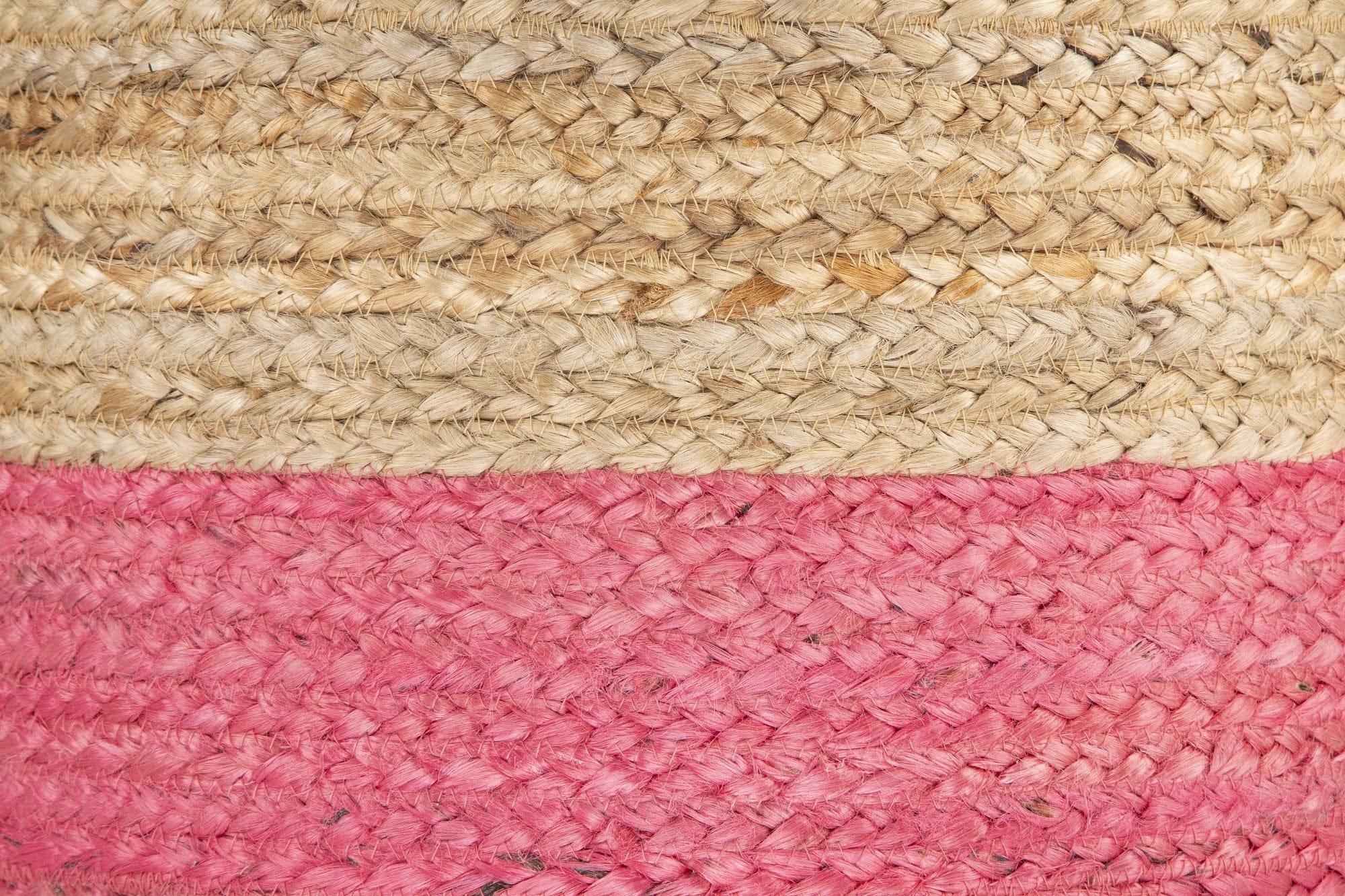 Big Bedding Australia Pouf Ava Dual Color Jute Pouf NAT/ Pink