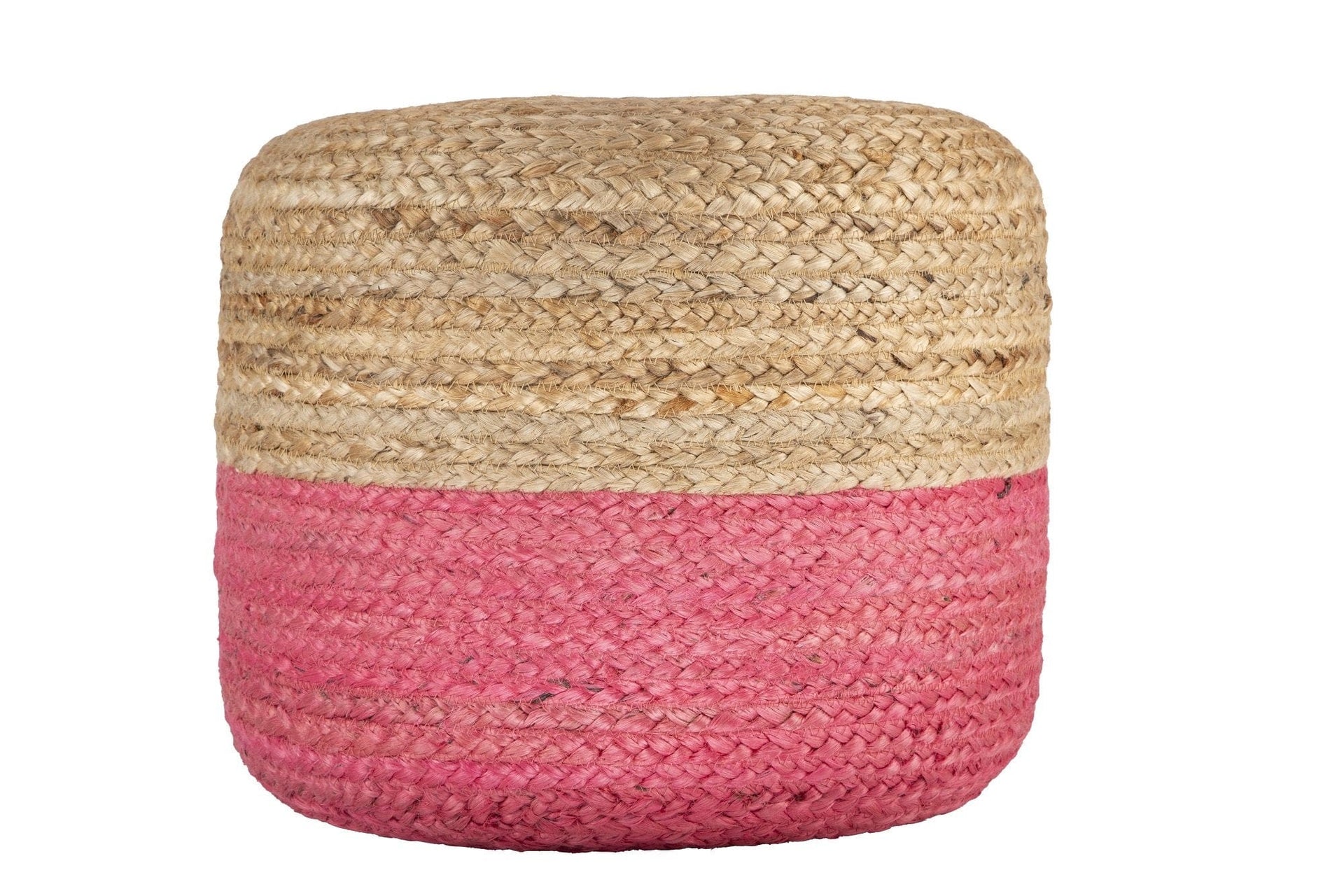 Big Bedding Australia Pouf Ava Dual Color Jute Pouf NAT/ Pink