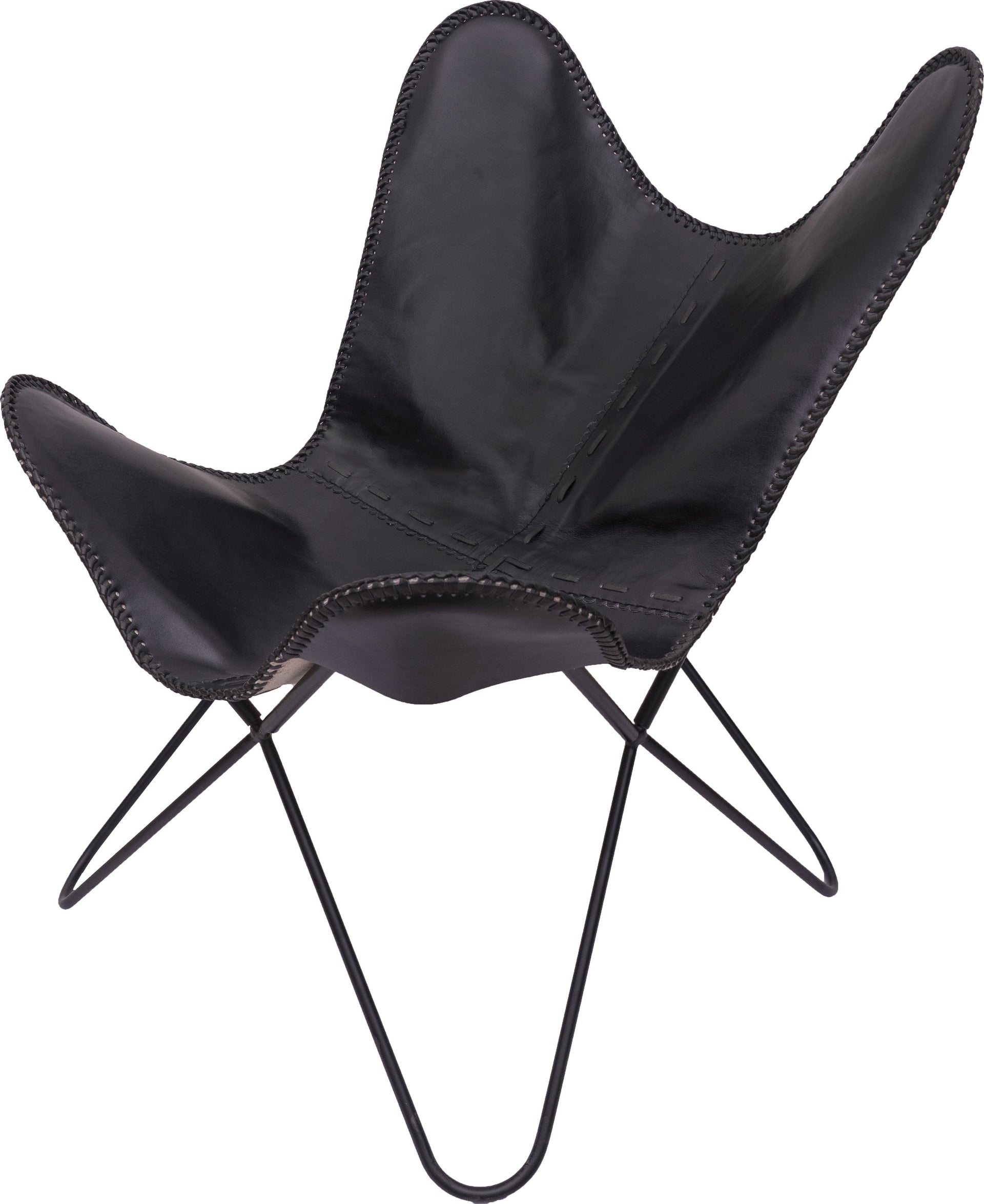 Big Bedding Australia Accent Chair Ava Leather Butterfly Chair CHARCOAL
