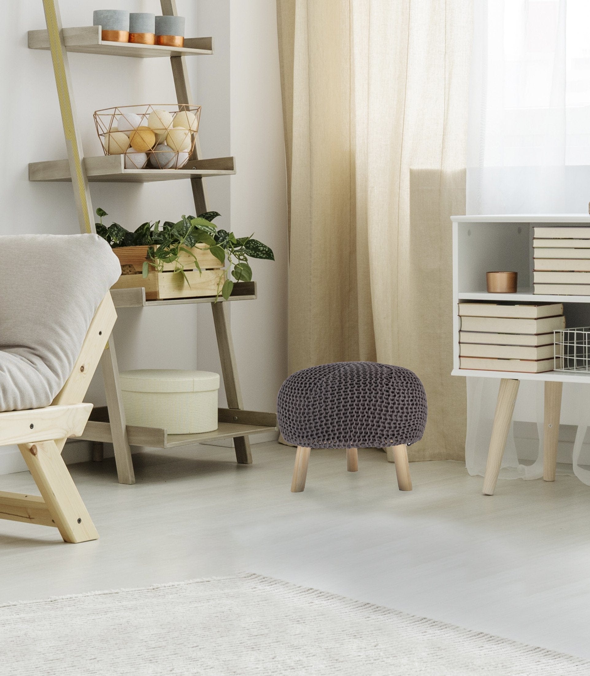 Big Bedding Australia Accent Chair Ava Stool Charcoal