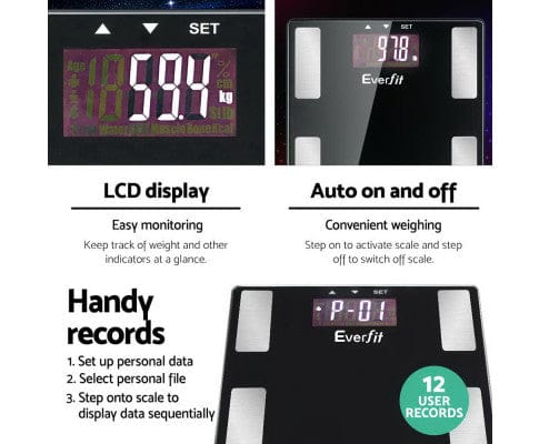 Big Bedding Australia Bathroom Accessories Bathroom Scales Digital Body Fat Scale 180KG Electronic Monitor BMI CAL