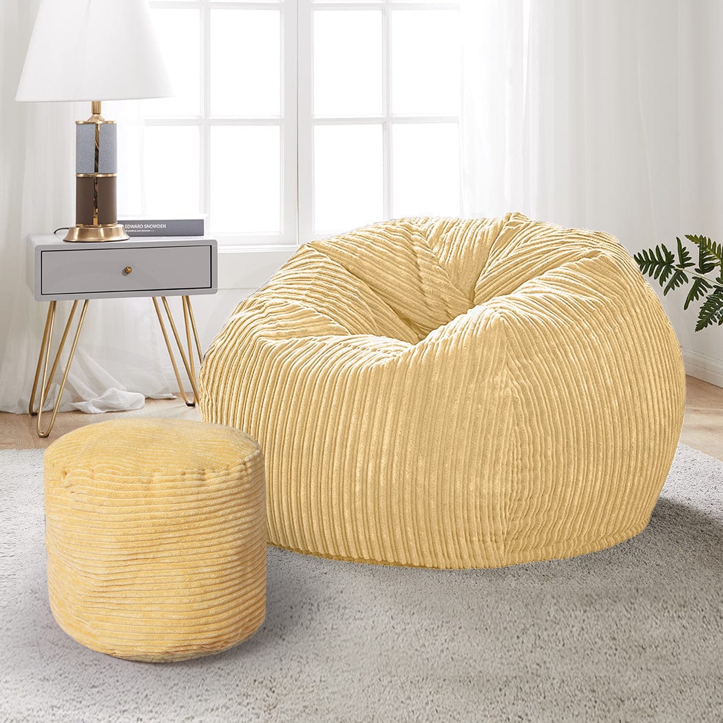 Big Bedding Australia Accent Chair Bean Bag Chair Cover Home Game Seat Lazy Sofa Cover Large With Foot Stool
