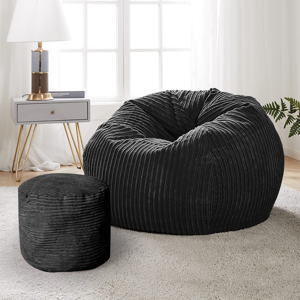 Big Bedding Australia Accent Chair Bean Bag Chair Cover Home Game Seat Lazy Sofa Cover Large With Foot Stool