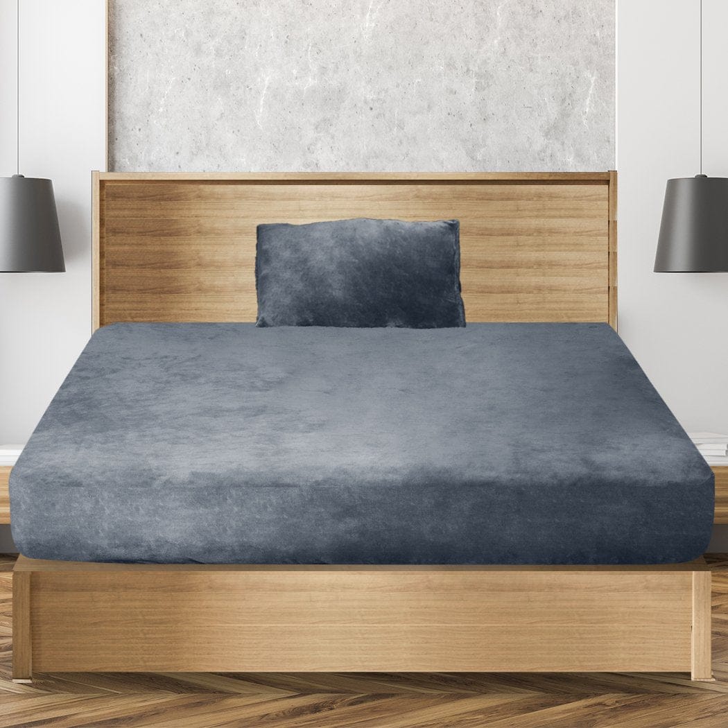 Big Bedding Australia Bed Sheets Bedding Set Ultrasoft Fitted Bed Sheet with Pillowcases Dark Grey King Single