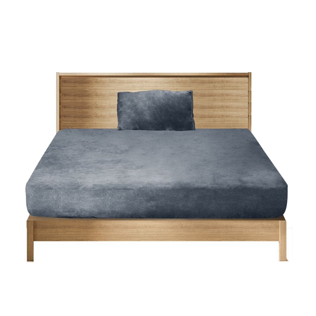 Big Bedding Australia Bed Sheets Bedding Set Ultrasoft Fitted Bed Sheet with Pillowcases Dark Grey King Single