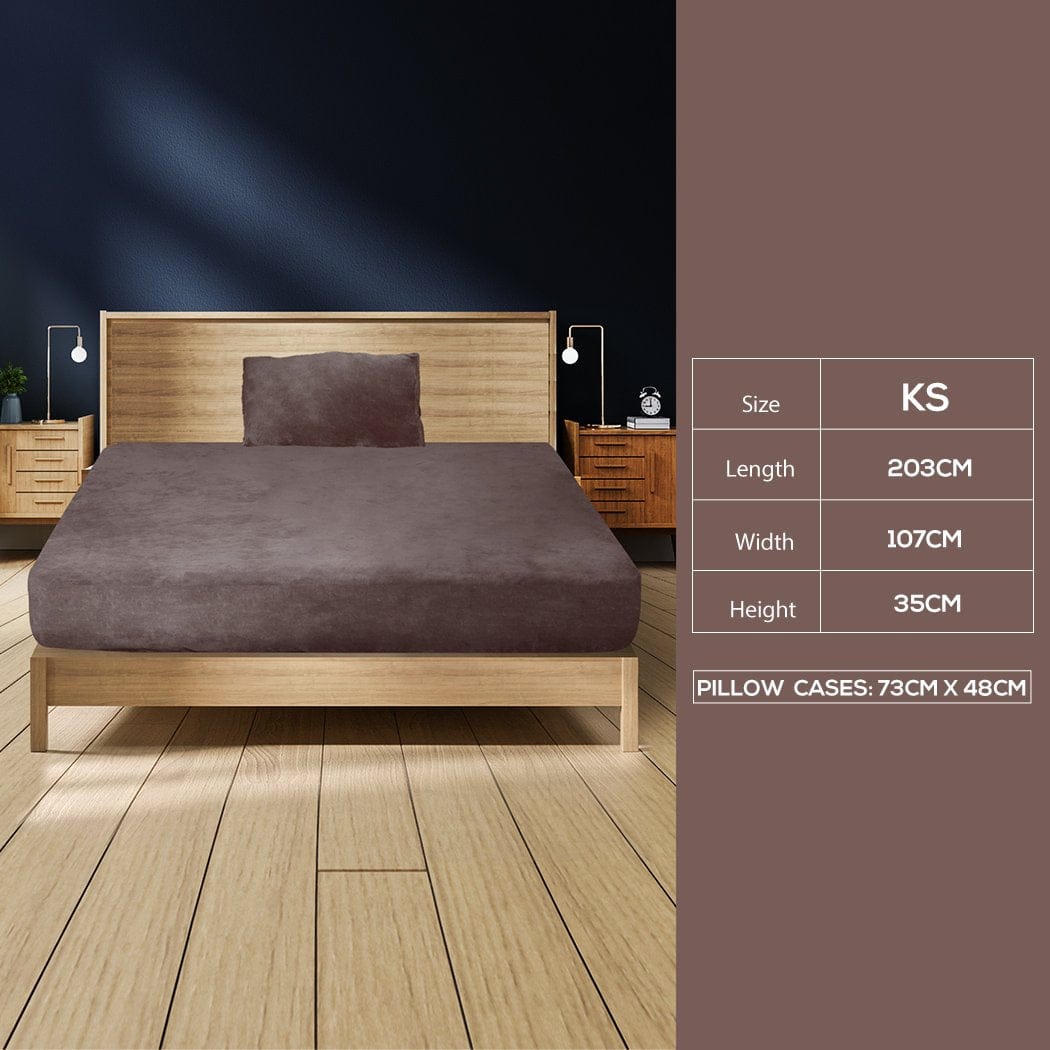 Big Bedding Australia Bed Sheets Bedding Set Ultrasoft Fitted Bed Sheet with Pillowcases Mink King Single