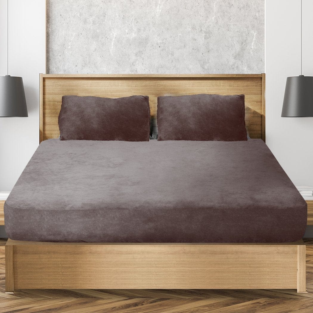Big Bedding Australia Bed Sheets Bedding Set Ultrasoft Fitted Bed Sheet with Pillowcases Mink Queen