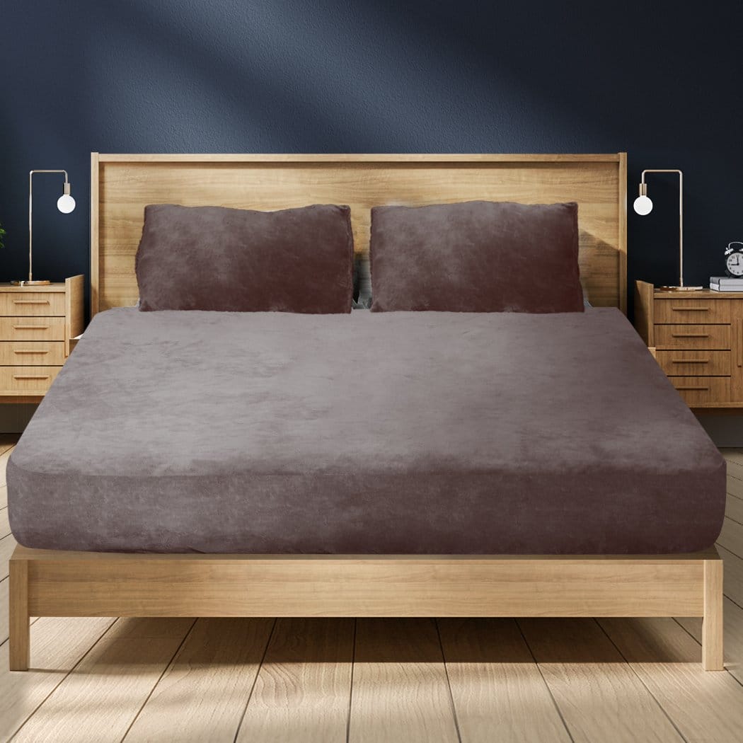 Big Bedding Australia Bed Sheets Bedding Set Ultrasoft Fitted Bed Sheet with Pillowcases Mink Queen
