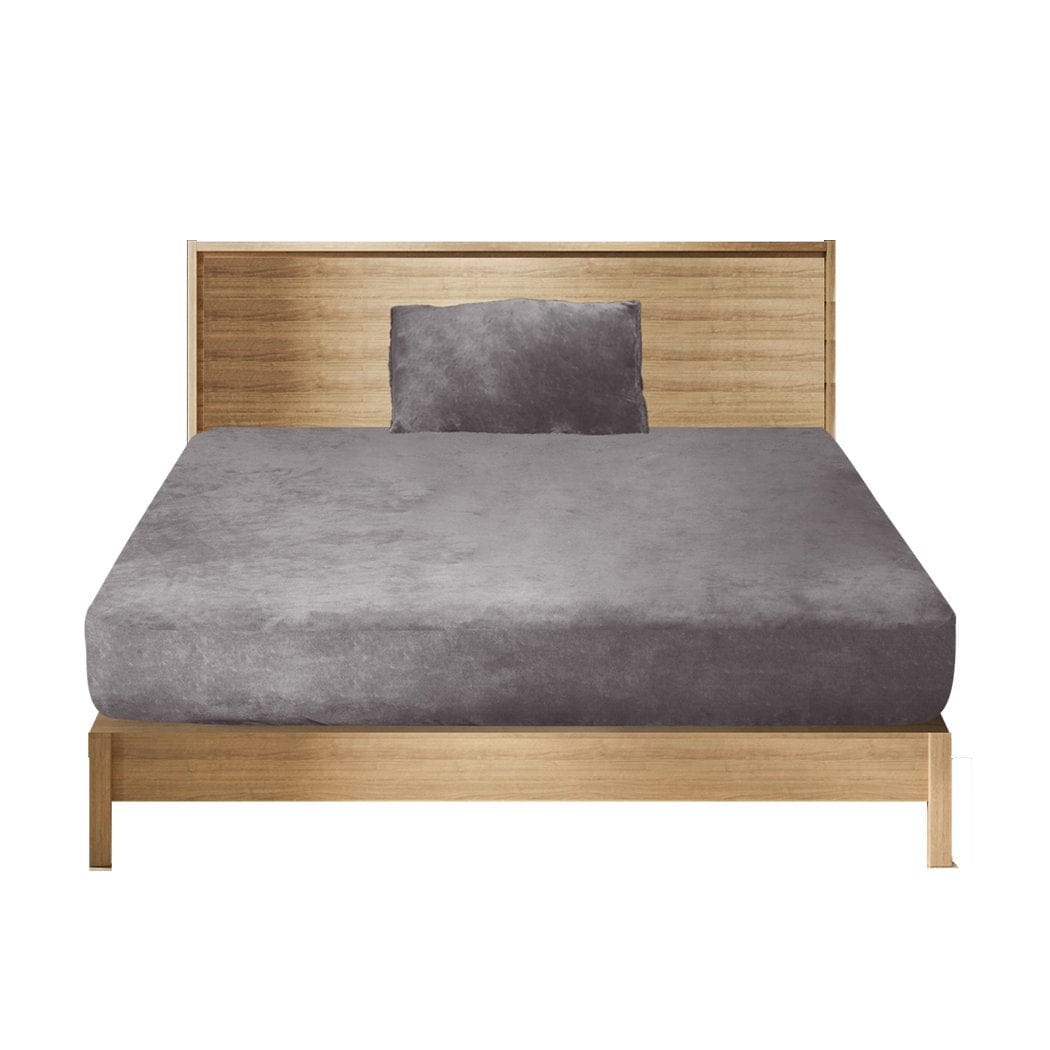Big Bedding Australia Bed Sheets Bedding Set Ultrasoft Fitted Bed Sheet with Pillowcases Silver Grey King Single