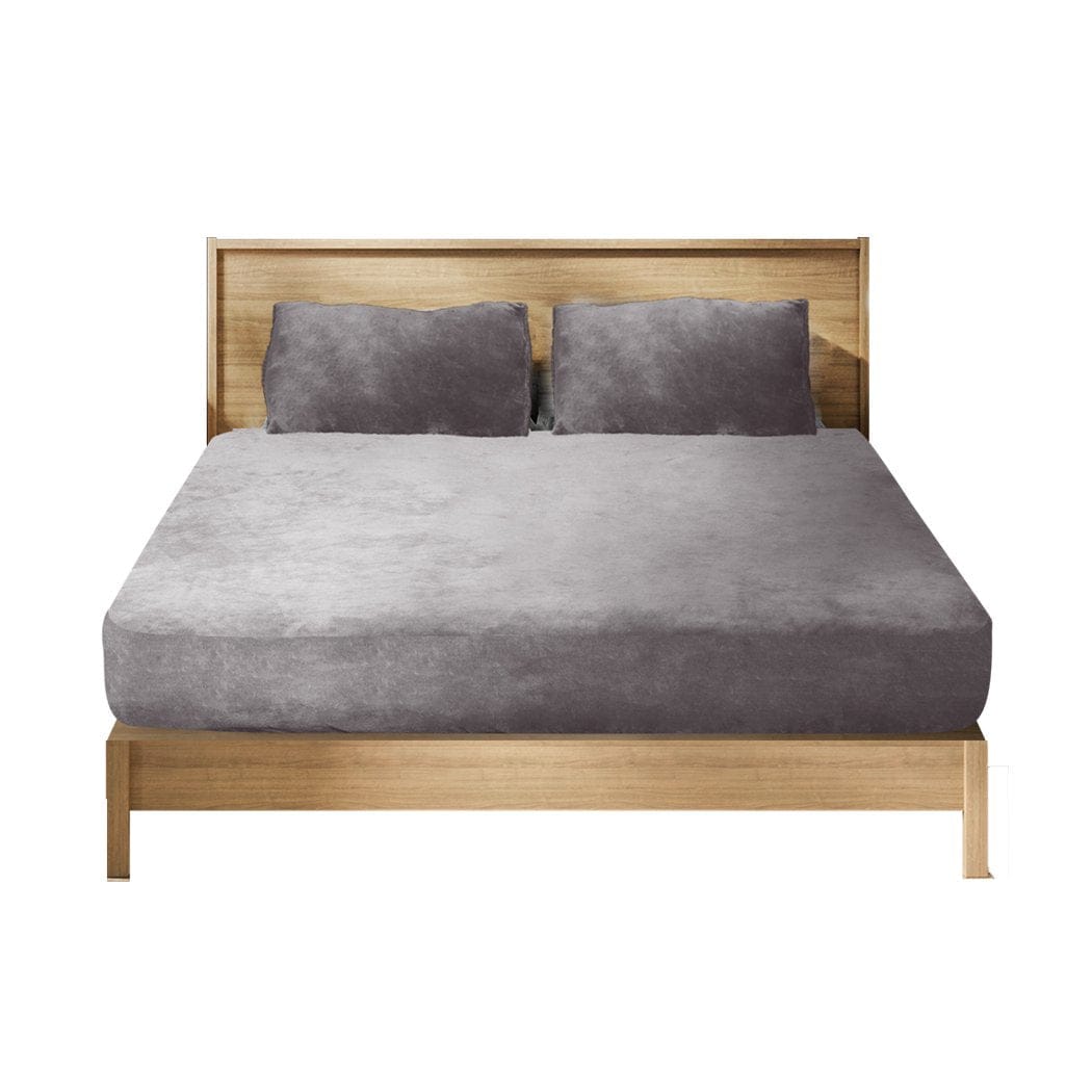 Big Bedding Australia Bed Sheets Bedding Set Ultrasoft Fitted Bed Sheet with Pillowcases Silver Grey Queen