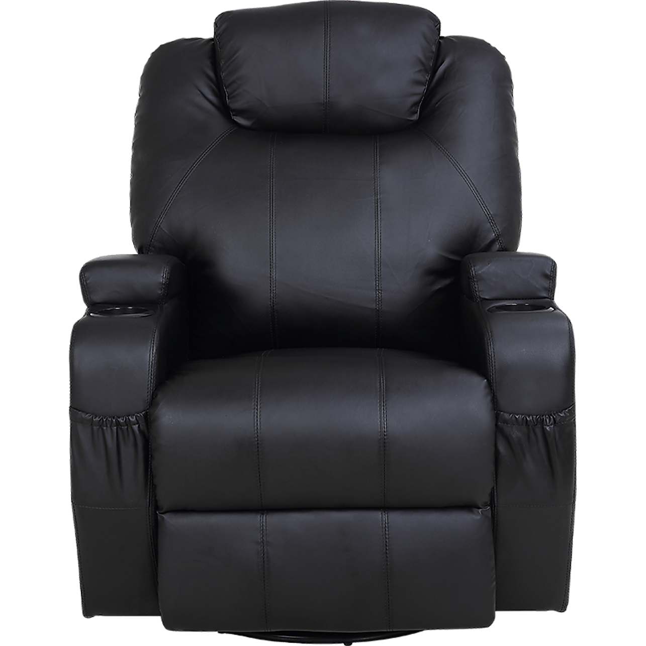 Big Bedding Australia Massage Chair Black Massage Sofa Chair Recliner 360 Degree Swivel PU Leather Lounge 8 Point Heated