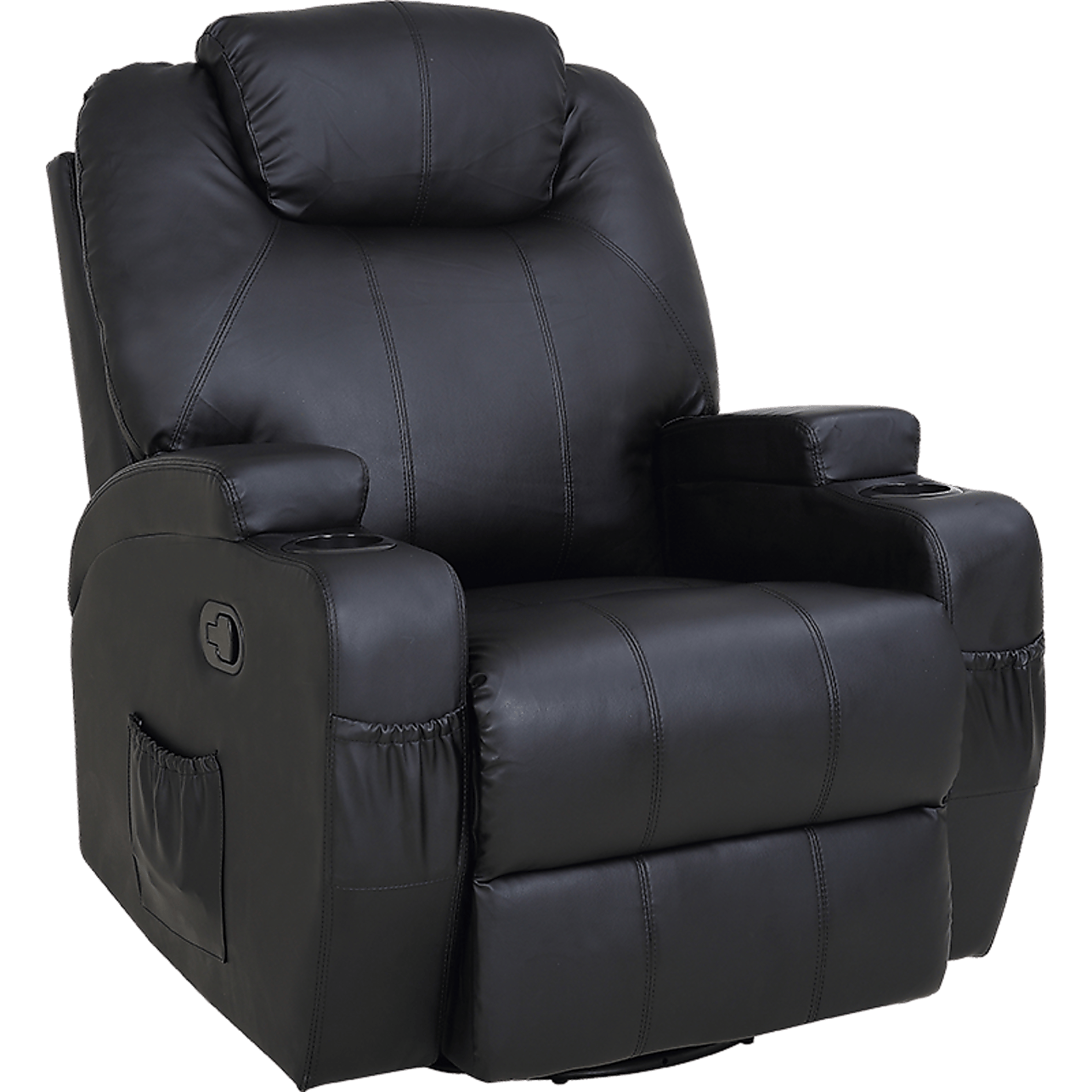 Big Bedding Australia Massage Chair Black Massage Sofa Chair Recliner 360 Degree Swivel PU Leather Lounge 8 Point Heated