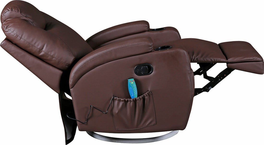 Big Bedding Australia Massage Chair Brown Massage Sofa Chair Recliner 360 Degree Swivel PU Leather Lounge 8 Point Heated