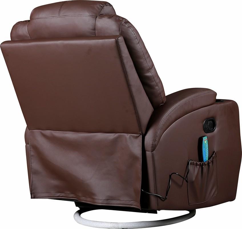 Big Bedding Australia Massage Chair Brown Massage Sofa Chair Recliner 360 Degree Swivel PU Leather Lounge 8 Point Heated