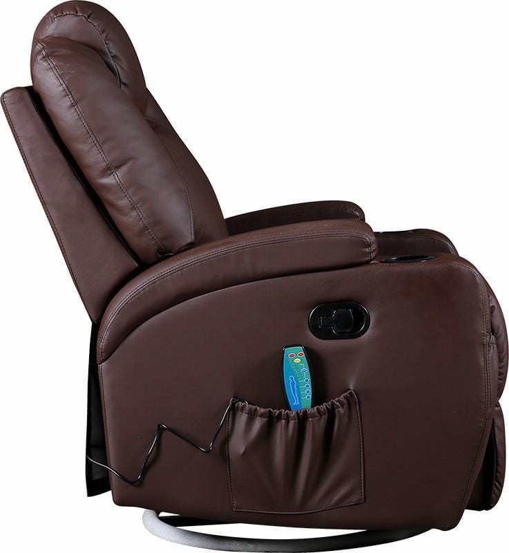 Big Bedding Australia Massage Chair Brown Massage Sofa Chair Recliner 360 Degree Swivel PU Leather Lounge 8 Point Heated