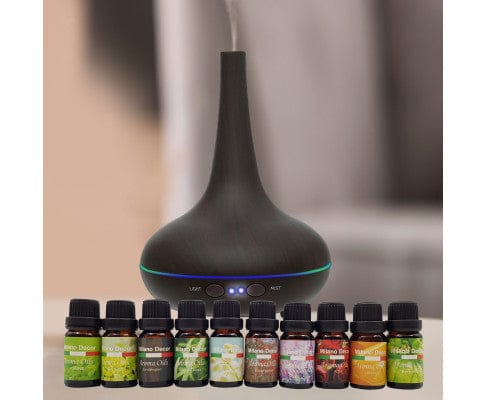 Big Bedding Australia Diffuser Diffuser Set With 10 Pack Diffuser Oils Humidifier Aromatherapy - Dark Wood