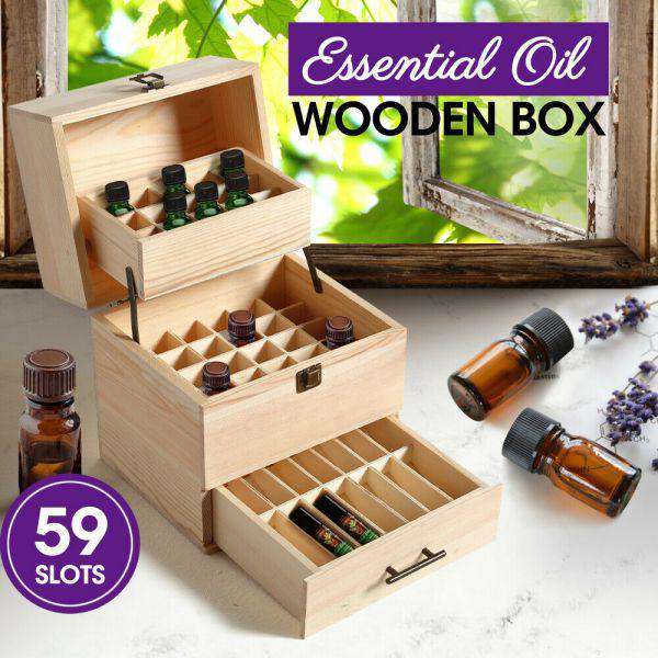 Big Bedding Australia Diffuser Accessories Essential Aromatherapy Oil Storage Box 59 SLOTS