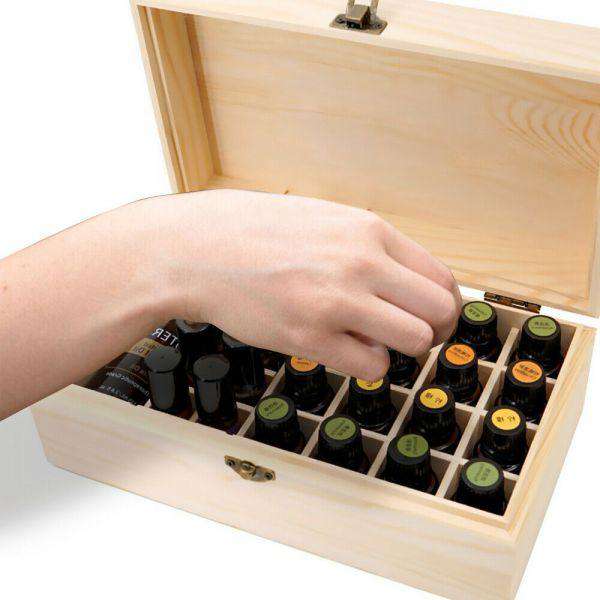 Big Bedding Australia Diffuser Accessories ESSENTIAL OIL STORAGE BOX WOODEN 25 SLOTS AROMATHERAPY CONTAINER ORGANISER