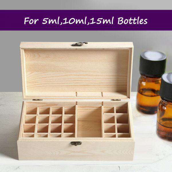 Big Bedding Australia Diffuser Accessories ESSENTIAL OIL STORAGE BOX WOODEN 25 SLOTS AROMATHERAPY CONTAINER ORGANISER