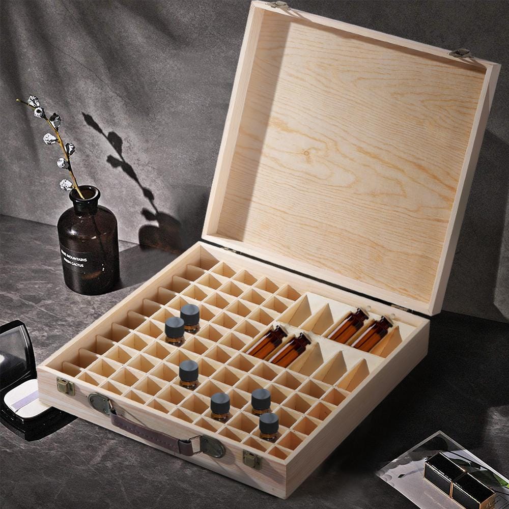 Big Bedding Australia Diffuser Accessories Essential Oil Storage Box Wooden 85 Slots Aromatherapy Container Organiser Case