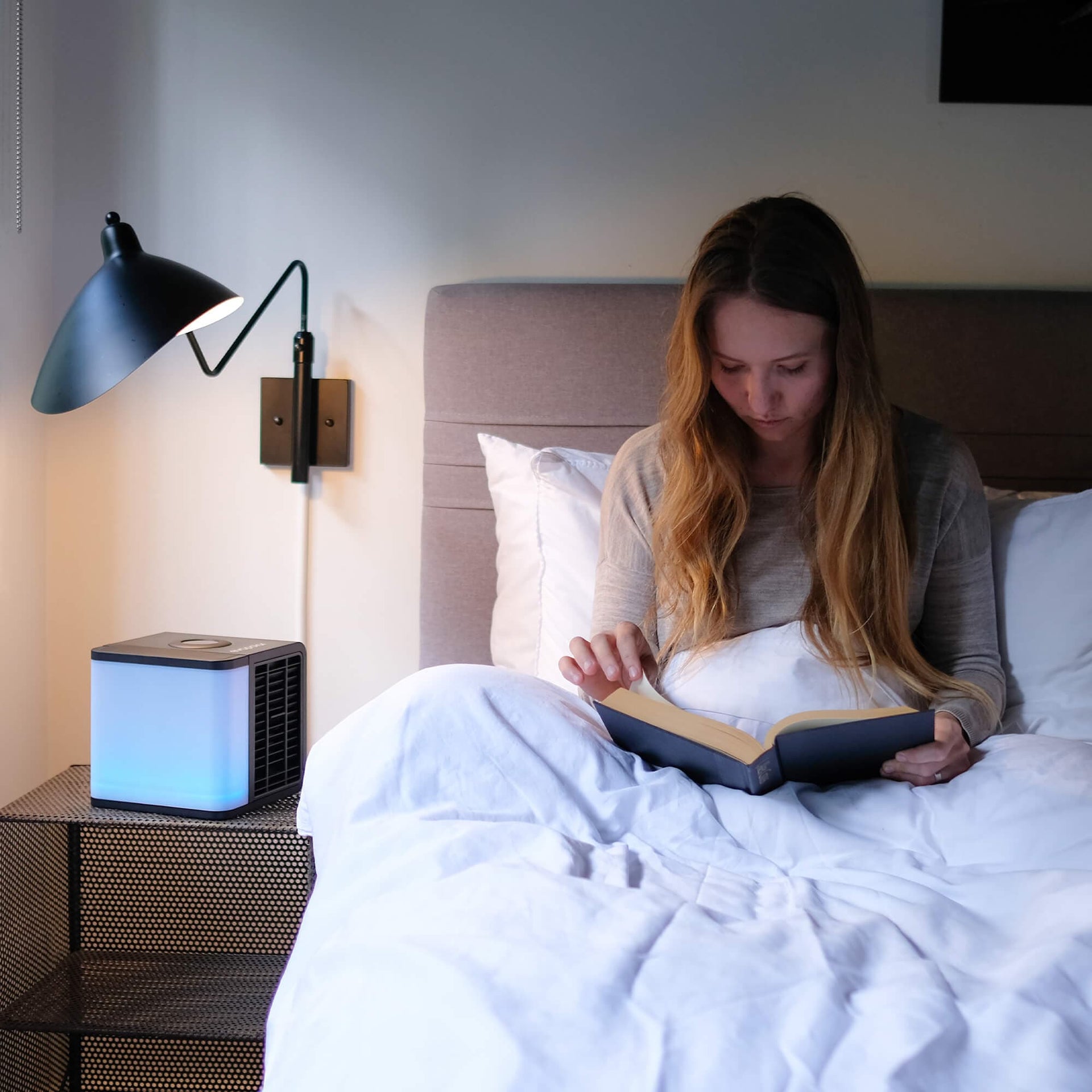 Big Bedding Australia Air Conditioner evaLIGHT Plus Personal Portable Air Cooler and Humidifier, Black