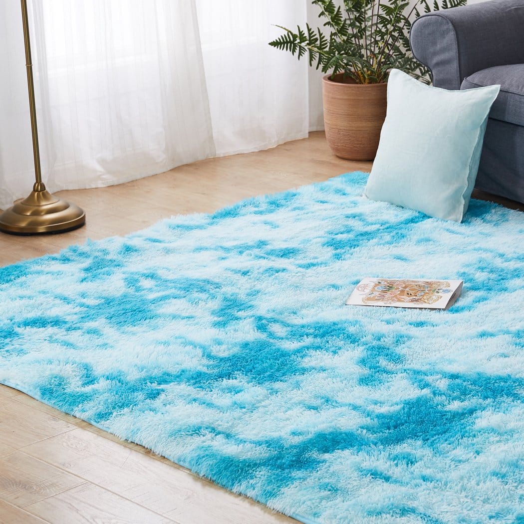 Big Bedding Australia Rugs Floor Rug Shaggy Rugs Soft Large Carpet Area Tie-dyed Maldives 200x300cm